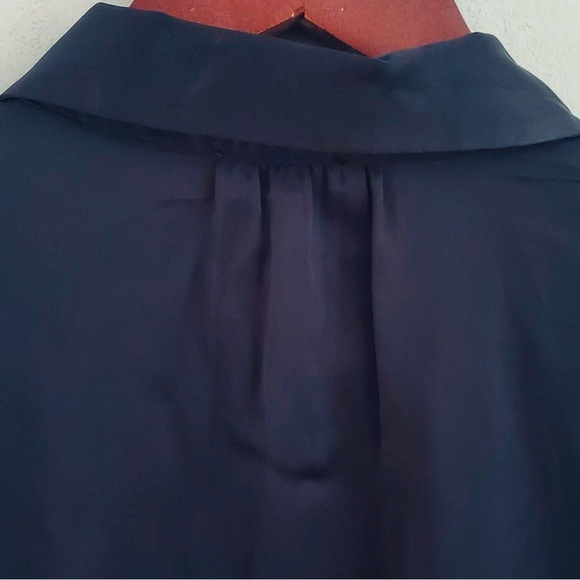 Joie Satin Buttoned Blouse Black XL - Picture 7 of 9